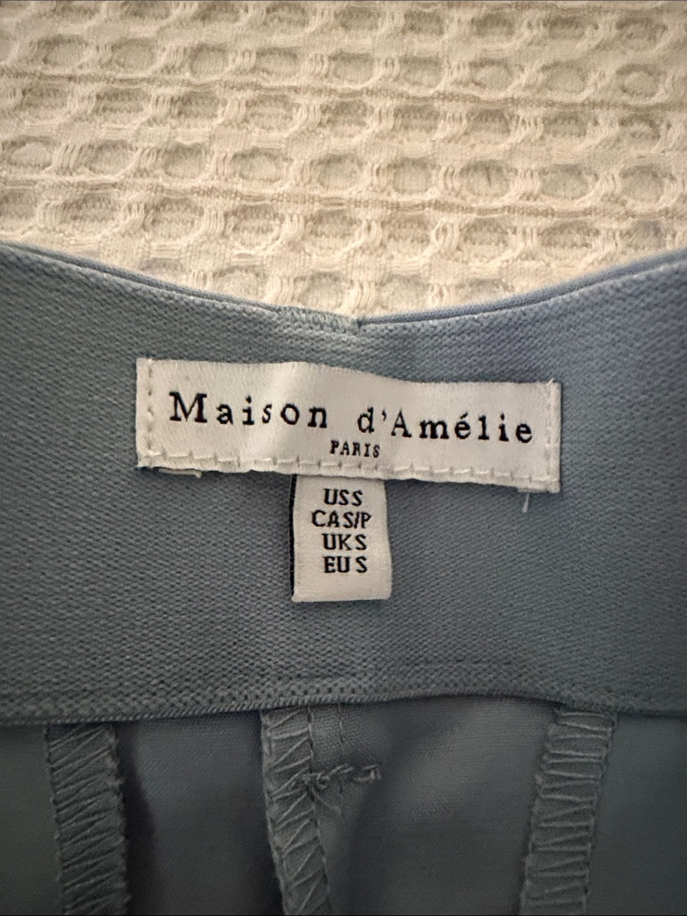 Women's Light Blue Cropped Dress Pants - Picture 3 of 6